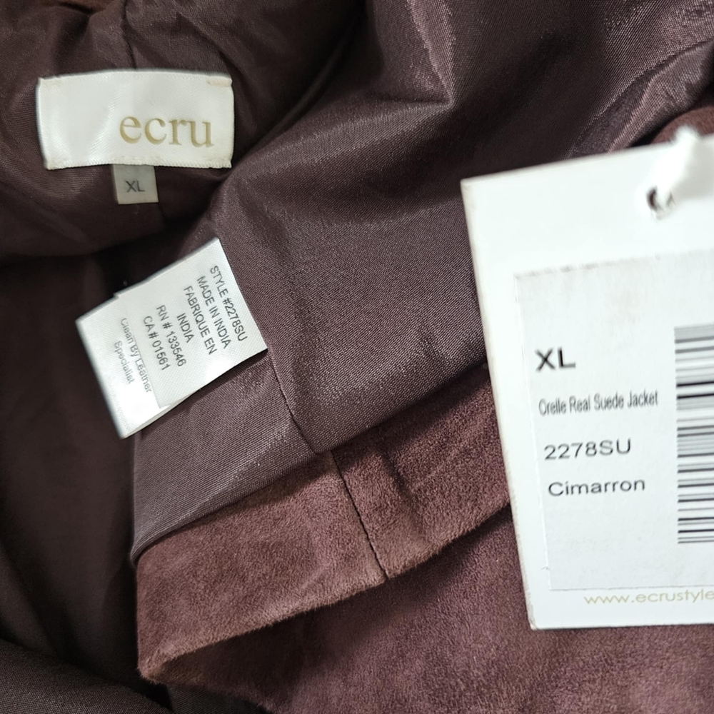 NWT Ecru Orelle Real Suede Motto jacket in Cimarron color - Picture 6 of 7